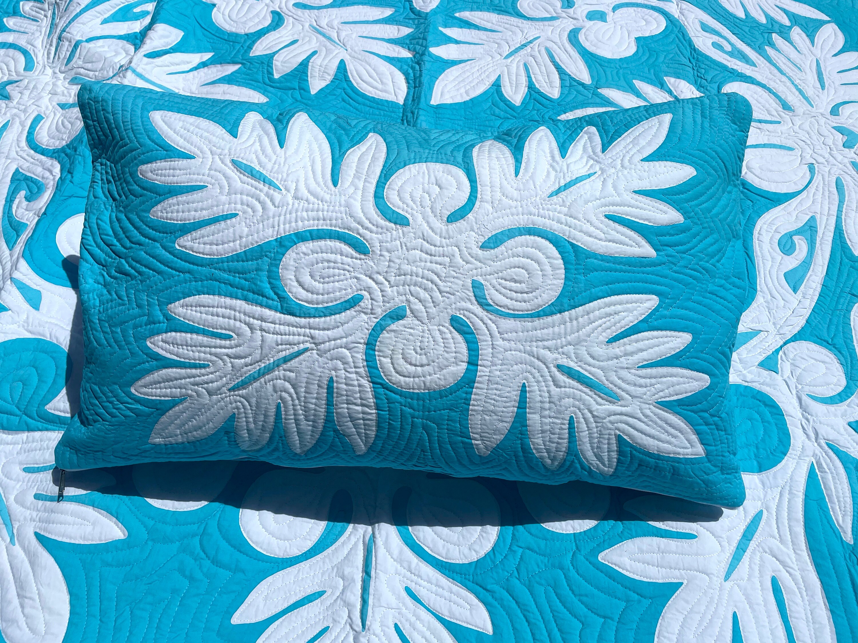 Turquoise Hawaiian Ulu Breadfruit Quilt 881/2 x Etsy