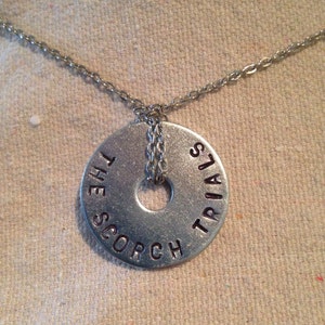 The Scorch Trials Hand Stamped Washer Necklace - "The Scorch Trials"