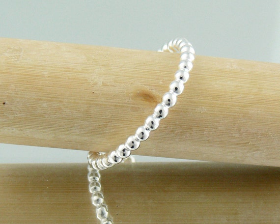 Sterling Silver Bead Stacking Ring - 2mm Wide Band - Eco-Friendly Stackable Silver Ring - Sterling Silver Jewellery Designs in Australia
