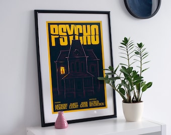 Psycho film movie poster · Poster Psycho · Giclée or Offset Print · Decorative Wall Art Cinema · Fanart · 26.36x42cm