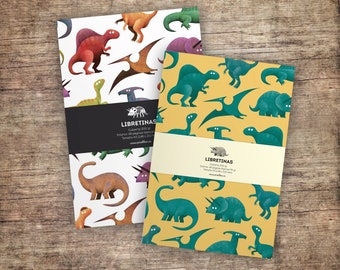 Cahiers PACK Dinosaures · Carnets Dinosaures · 48 pages blanches · 48 pages blanches unies