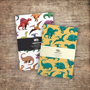 Notebooks Dinosaurs PACK · Libretas Dinosaurios · 48 páginas blancas · 48 white plain pages