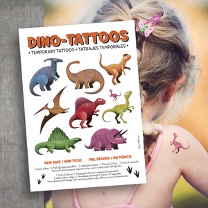 ANIMAL Temporary Tattoos for kids / Temporary tattoos for children Dinos / Animalignos DINOS