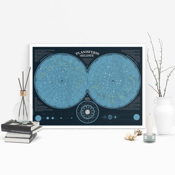 Celestial Planisphere Map Zodiacal Planisphere Decorative Celestial Planisphere Map Zodiacal Planisphere Decorative