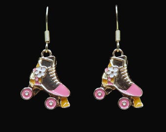 Golden Roller Skate Dangly Earrings: Good Vibes