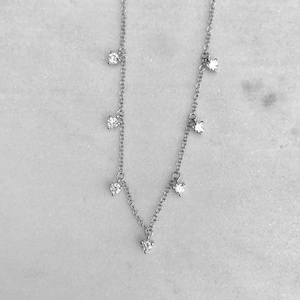 14K Solid Gold, Diamond Necklace, Layering Necklace, Solid Gold, Diamond Drops, Gold Diamond Necklace, Diamond Necklaces, Gold Necklace