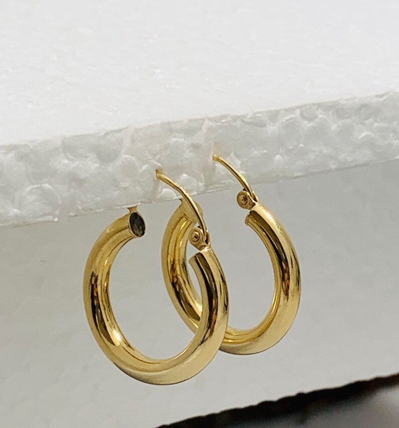 14K Solid Gold Hoop Earrings, Hoops, Gold Hoops, Gold Hoop Earrings