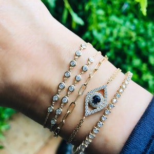 14K Gold, Gemma, Gold Diamond Bezel Bracelet, gold diamond bracelet, gold bracelet, diamond bracelet, gold, tennis bracelet, bracelet,