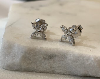 Bevie Marquis Studs, Studs, Marquis Diamond Stud Earring, Diamond studs, marquis earring, studs, gifts for her, gold, 14k | Willow Roe