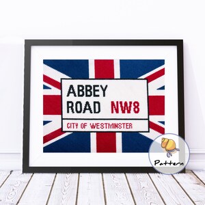 Needlepoint or Cross-stitch Pattern, Abbey Road, Instant Download File, Contemporary Fun Stitching, Music crafts, Needlepoint patterns, diy