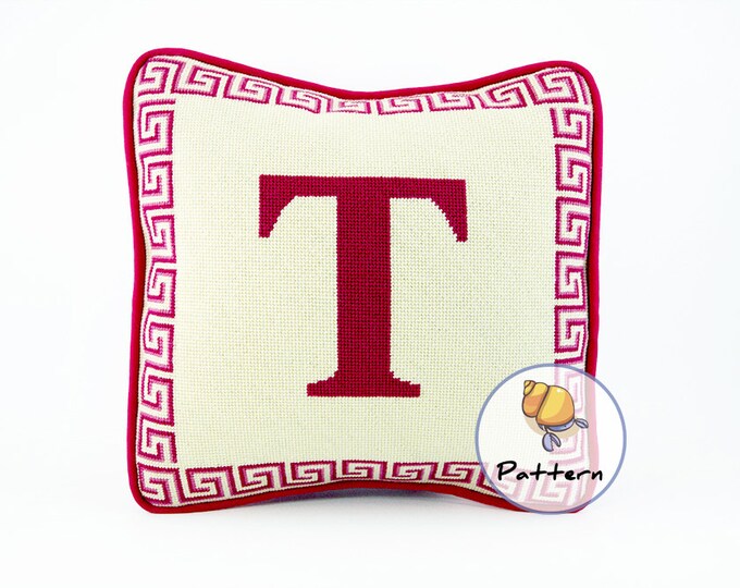 Personalized Initial Needlepoint Digital Pattern Monogram Etsy