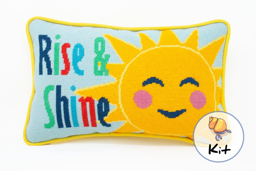 Needlepoint Kit Beginner Design Easy Stitching Project Rise Etsy