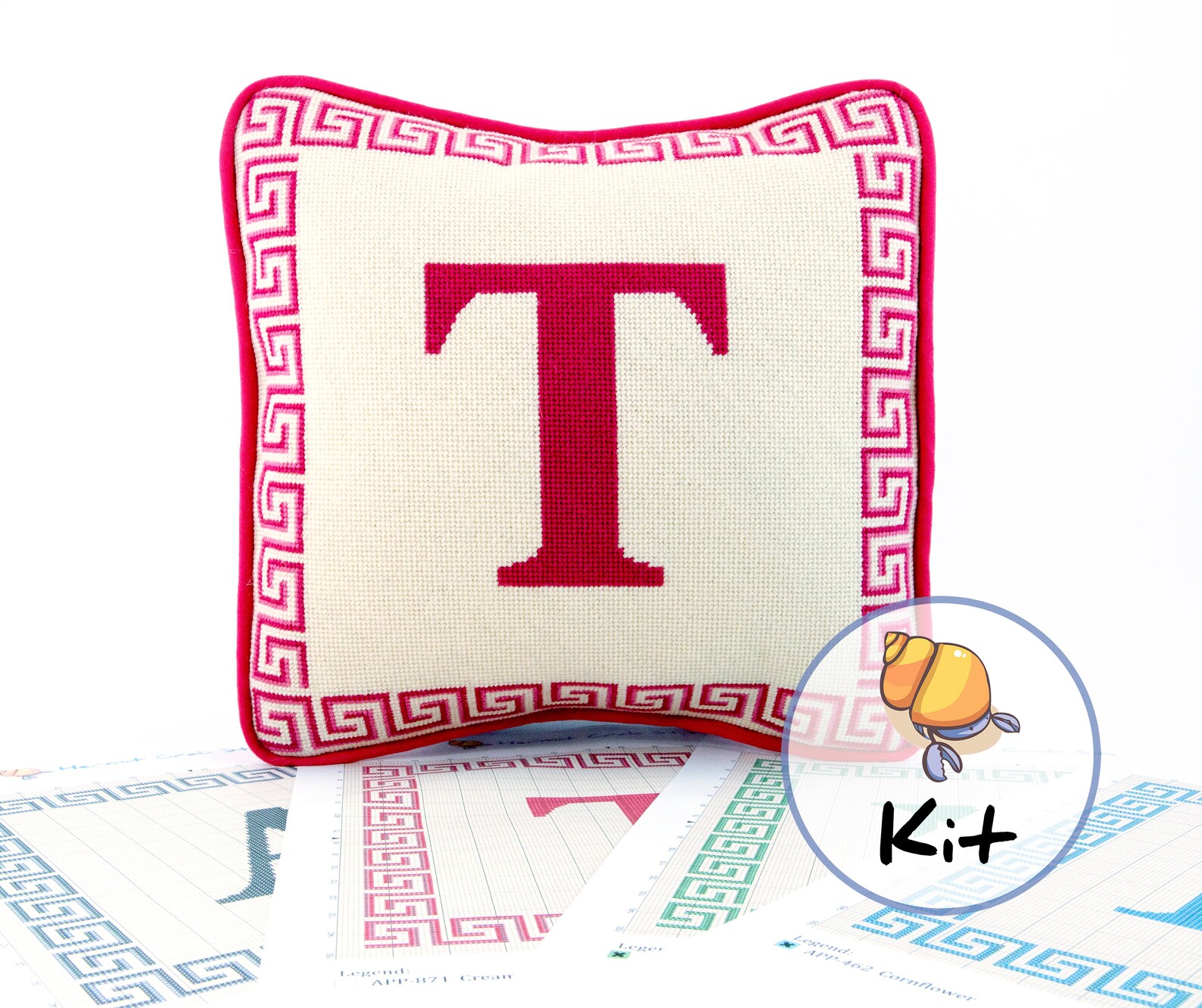 Initial Custom Needlepoint Kits Tapestry Pillow With Letter Etsy Canada
