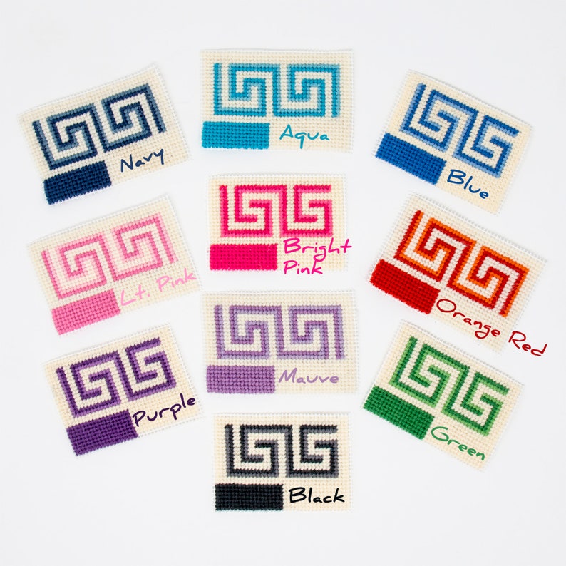 Monogram Letter Needlepoint Kits Initial Pillow With Greek Etsy