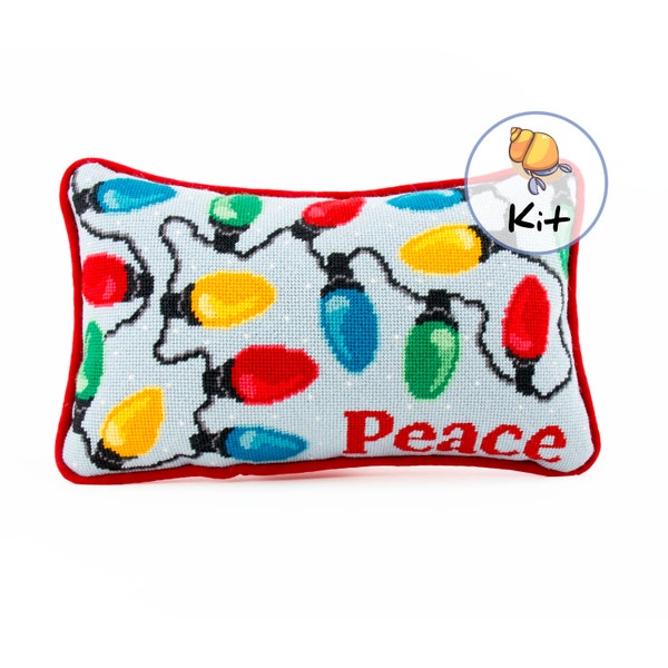 Christmas Needlepoint Kit, Holiday Seasonal Wool Tapestry Kits, DIY Holiday Needlework Pillow, Xmas Crafts, Modern Christmas Cross stitch