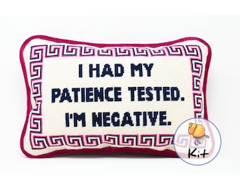 Custom Text DIY Needlepoint KIT : Personalize to Favorite Phrase, Handpainted Canvas & Wool, Good for Beginners