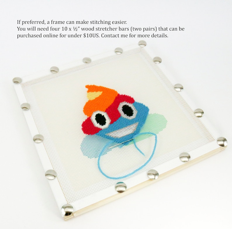 Kit de almohada de punto de aguja mini inicial de nube, kit de cojín de tapiz pequeño, kits de punto de aguja para principiantes, almohada de bebé personalizada, decoración de bebé, 8x8 imagen 8