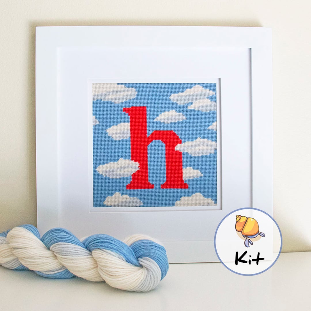 Custom Needlepoint Initial Kits Printed Canvas & Wool Etsy