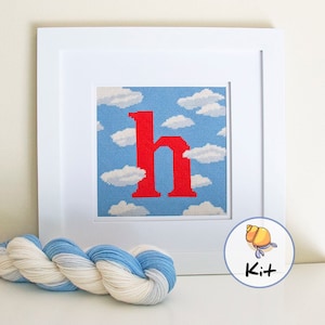 Custom Initial Needlepoint Kit: Cloud Nursery Decor (8x8)