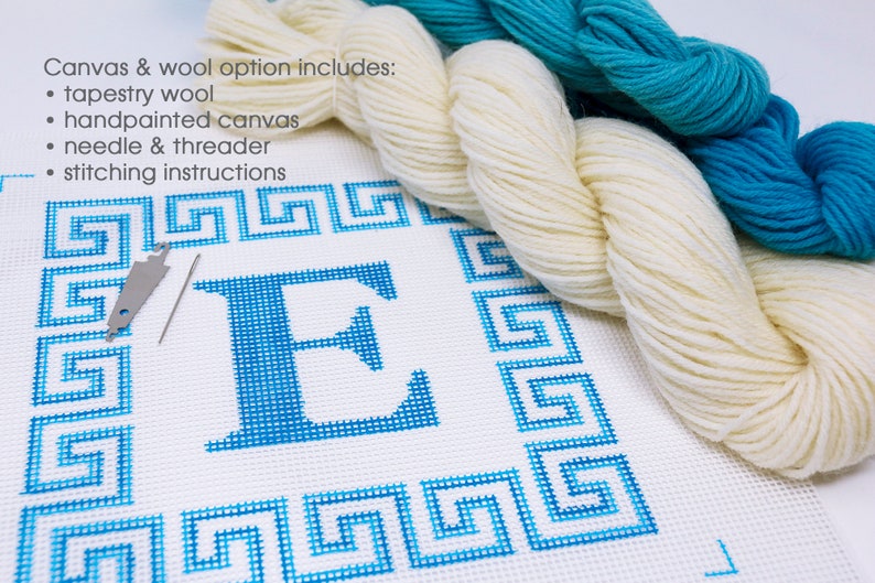 Initial Custom Needlepoint Kits Small Size Beginner Etsy