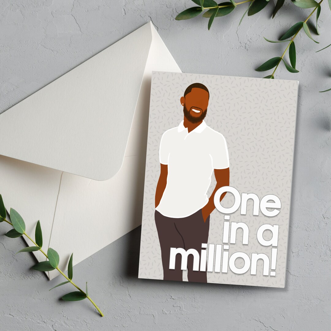One in a Million A5 Birthday Card for Black Man, Black Male
