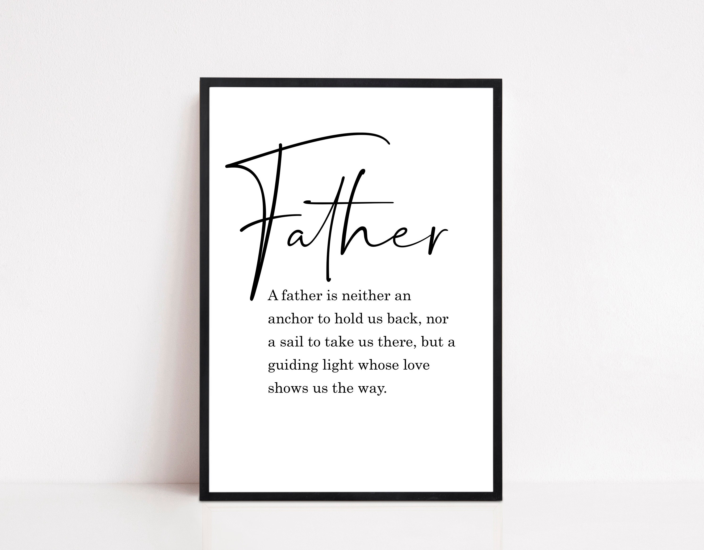 Father Quote Print Father's Day Gift Dad Quote Fathers Etsy UK