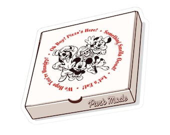 Disney Resorts Pizza Box "Oh Boy, Pizza Time!" Die Cut Disney World Sticker