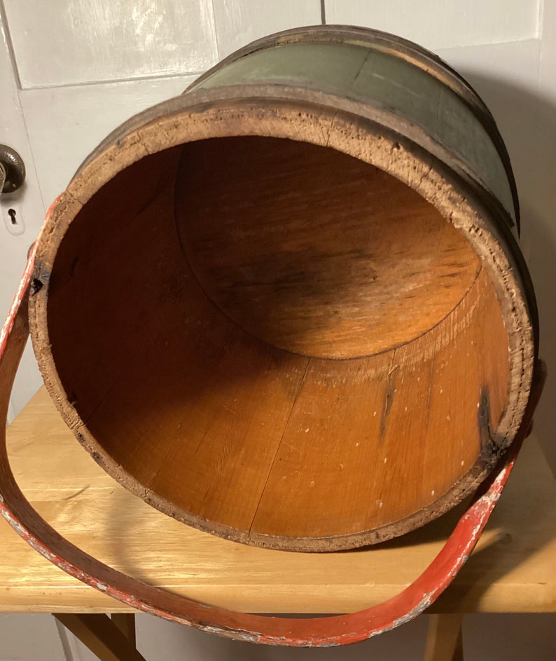 Antique Wooden Firkin Sugar Bucket Etsy