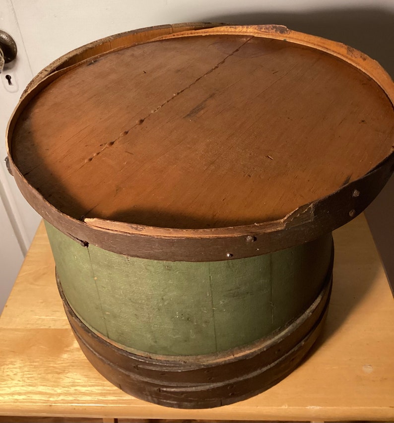 Antique Wooden Firkin Sugar Bucket Etsy
