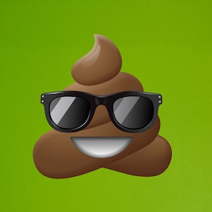 Poo Emoji Wall Decal: Large Emoji Sticker (27.5&quot;h x 26.5&quot;w)