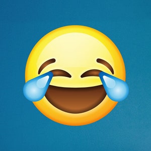 Large Emoji Wall Decal - 28&quot;h x 29&quot;w - LMAO Emoji - 0450