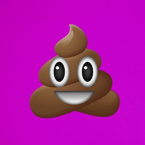 Smiling Poo Emoji Wall Decal: Large Removable Sticker (27.5&quot;h x 26.5&quot;w)