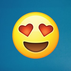 Large Emoji Wall Decal - 28&quot;h x 28&quot;w - Heart Eyes Emoji - 0445