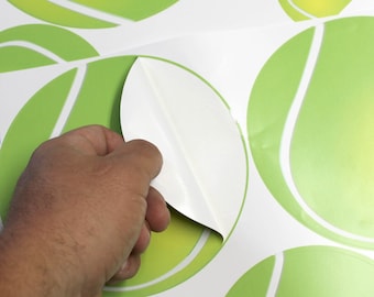 Tennis Ball Wall Decals: Peel and Stick Graphics for Smooth Walls (Qty 22) - 0578