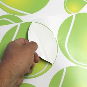 Tennis Ball Wall Decals: Peel and Stick Graphics for Smooth Walls (Qty 22) - 0578