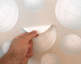 Volleyball Wall Decals: Peel & Stick Removable Vinyl (Set of 22) - 0585