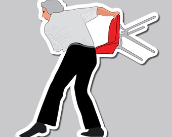 Throwing Chair Sticker, Chair Toss Champ Decal - 0719