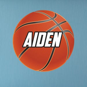 Custom Basketball Wall Decal, Custom Name, 19x19, 0603, For smooth walls only
