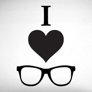 I Love Glasses Wall Decal: Optometrist Office Art - 0501