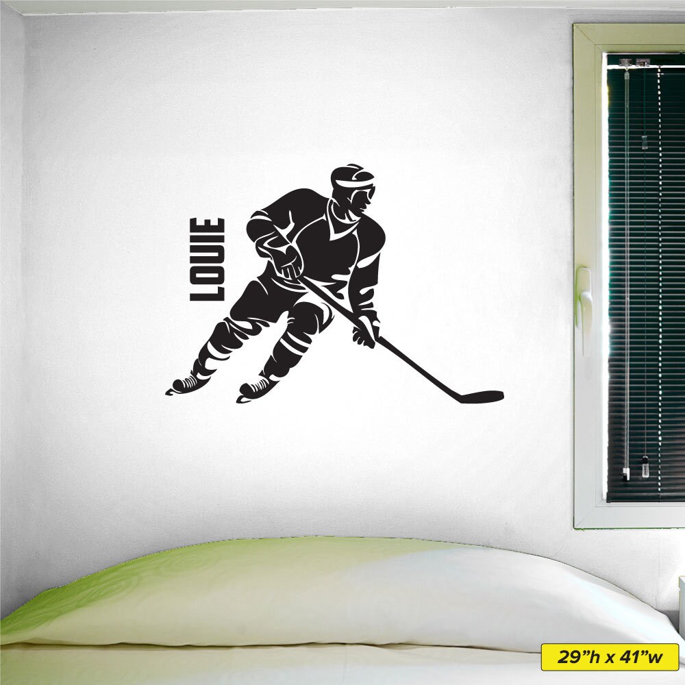 Custom Hockey Player Wall Decal 0288 Ice Hockey Boys Etsy