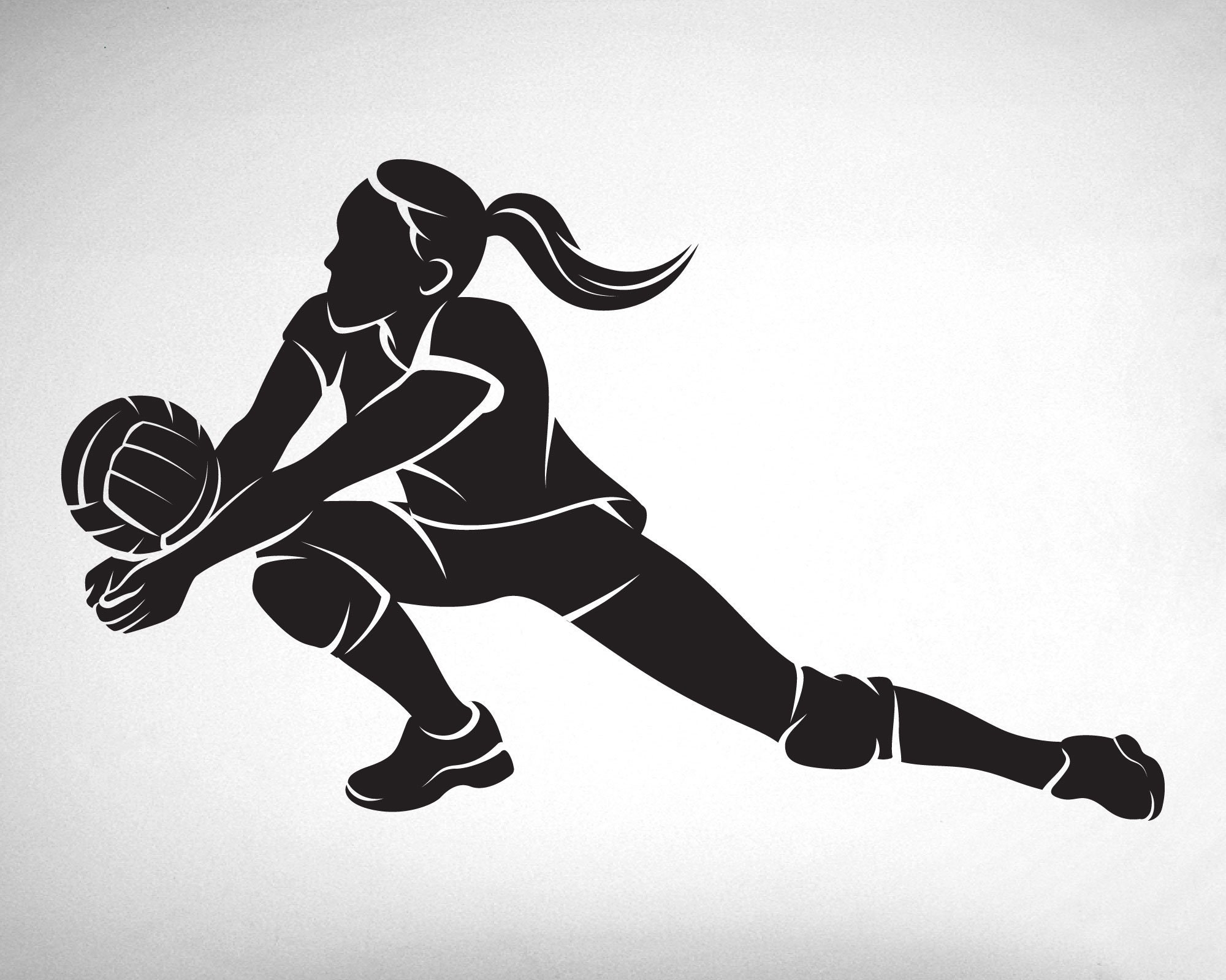 Girls Volleyball Wall Decal 0298 No Name Dig Slide Etsy