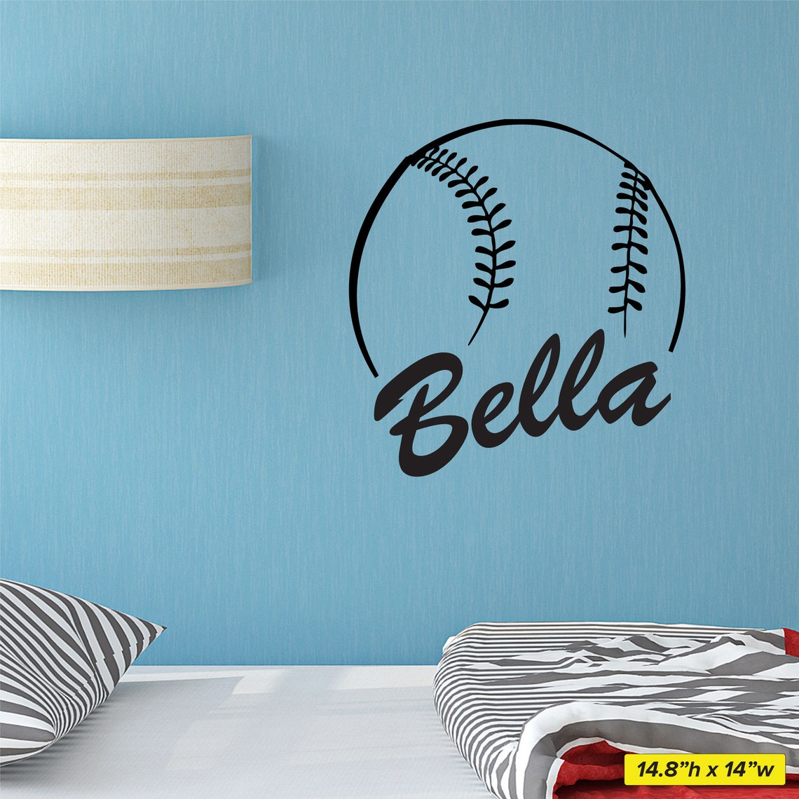 Custom Softball Name Wall Decal 0125 Personalized Softball Etsy