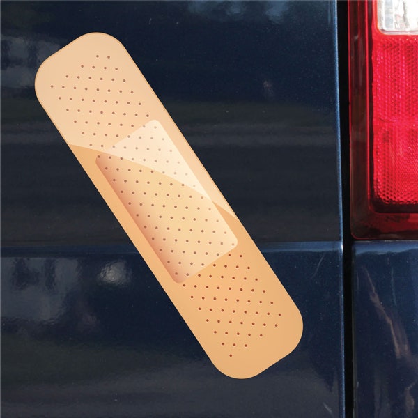 Band Aid Sticker, Decal, Funny, Damaged Car, 2.3"h x 8.5"w - 0651