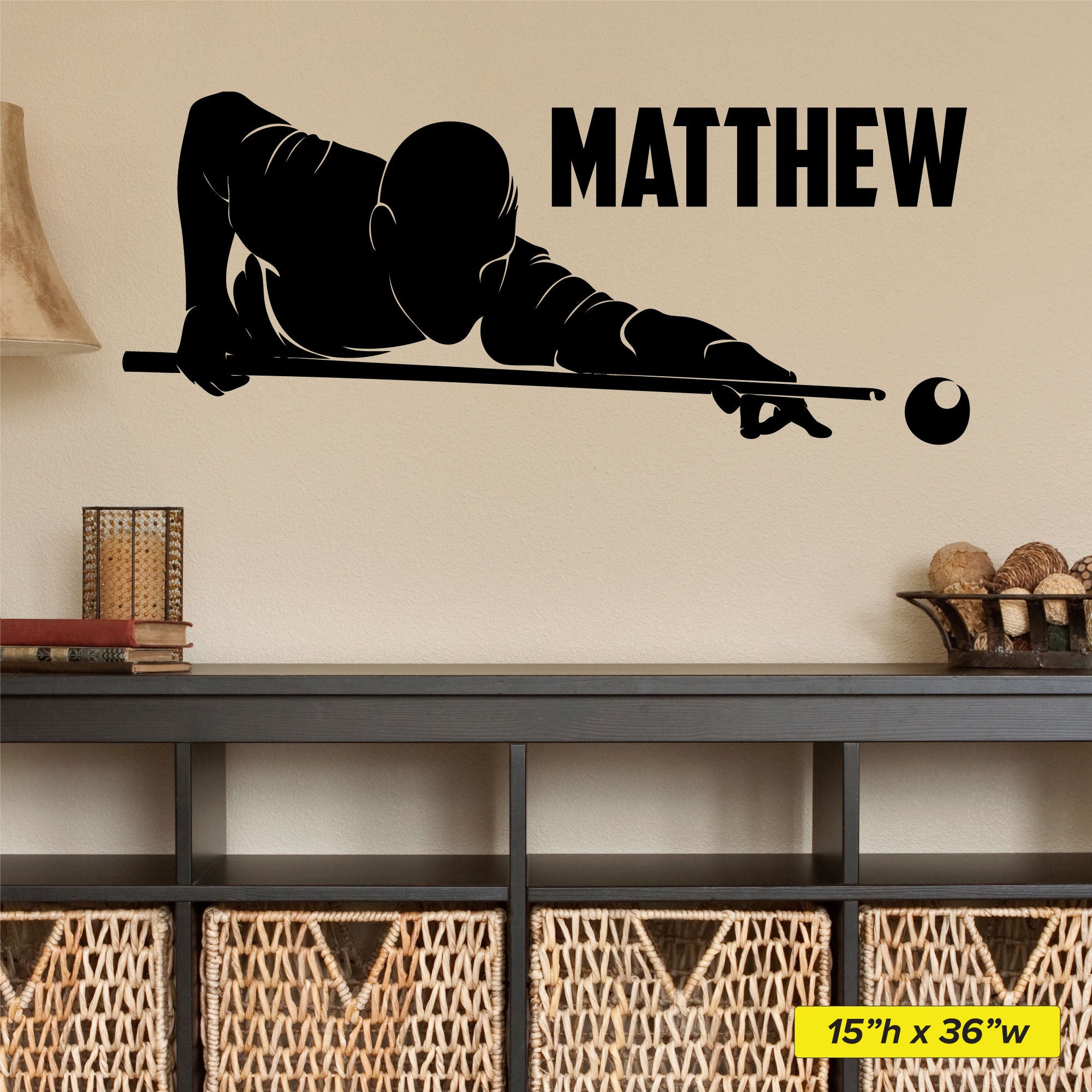 Custom Pool Player Decal 0435 Personalized Boys Pool Wall Etsy