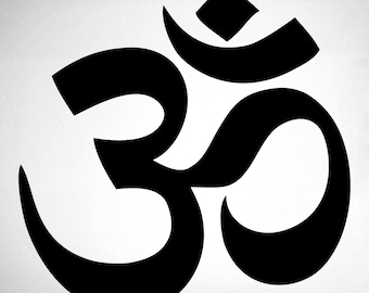 Hindu Om-Wall Decal - 0051 Yoga Decal - Sanskrit Wall Decal - Yoga Sticker - Indian Decal - Meditation Wall Decal - Om Wall Sticker