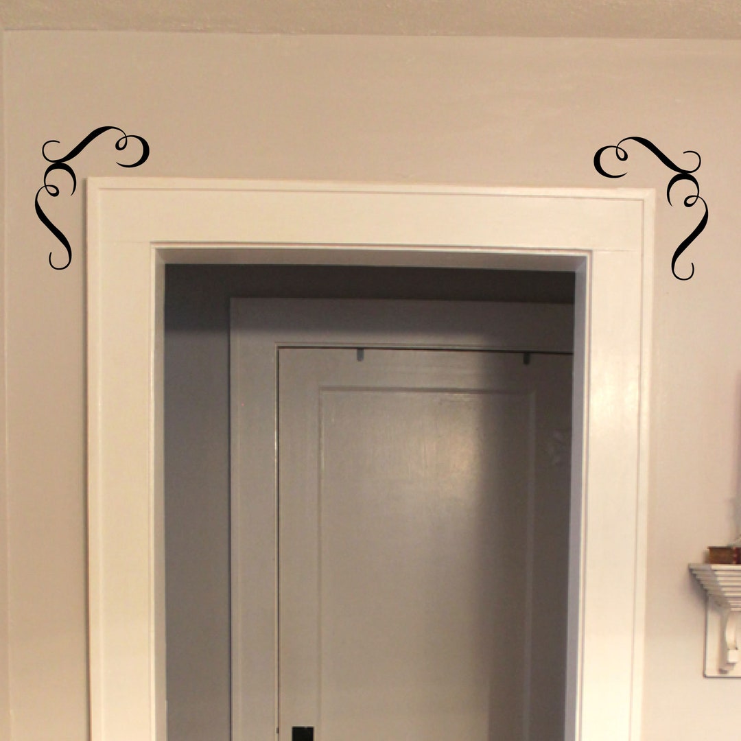 Decorative Door Frame Design Decal - 0100, Door Frame Wall Art, Door ...