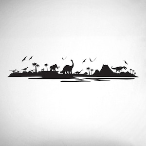 Dinosaur Silhouette Wall Decal: Kids Room Decor - 0042