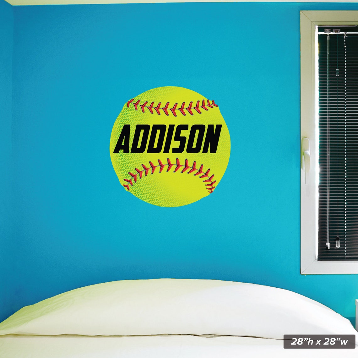 Large Custom Softball Wall Decal Custom Name 28x28 0593 Etsy