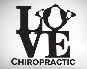 Love Chiropractic Wall Decal: Spine Art, Office Decor - 0325