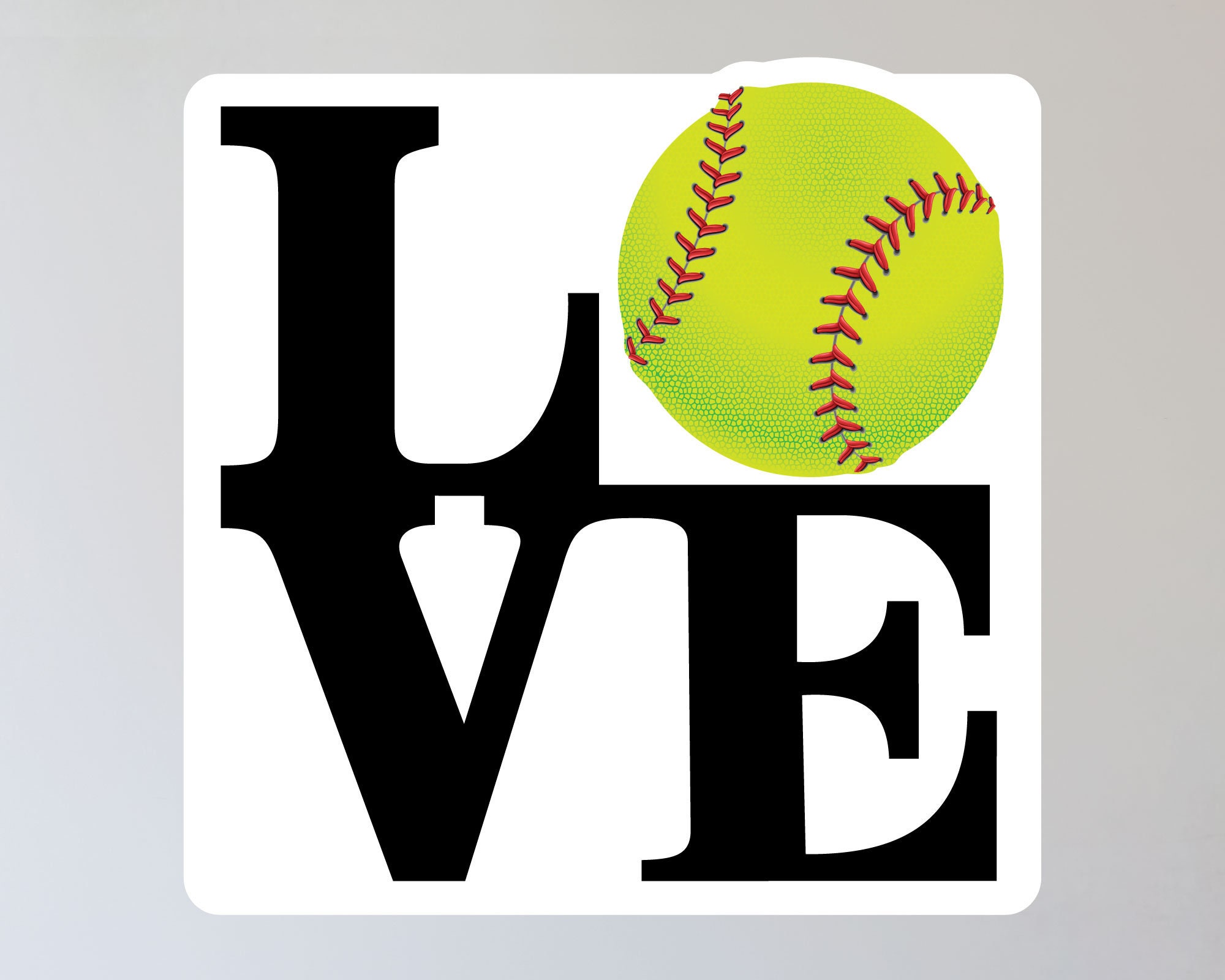 LOVE Softball Wall Sticker 11h X 11w Softball Etsy Canada